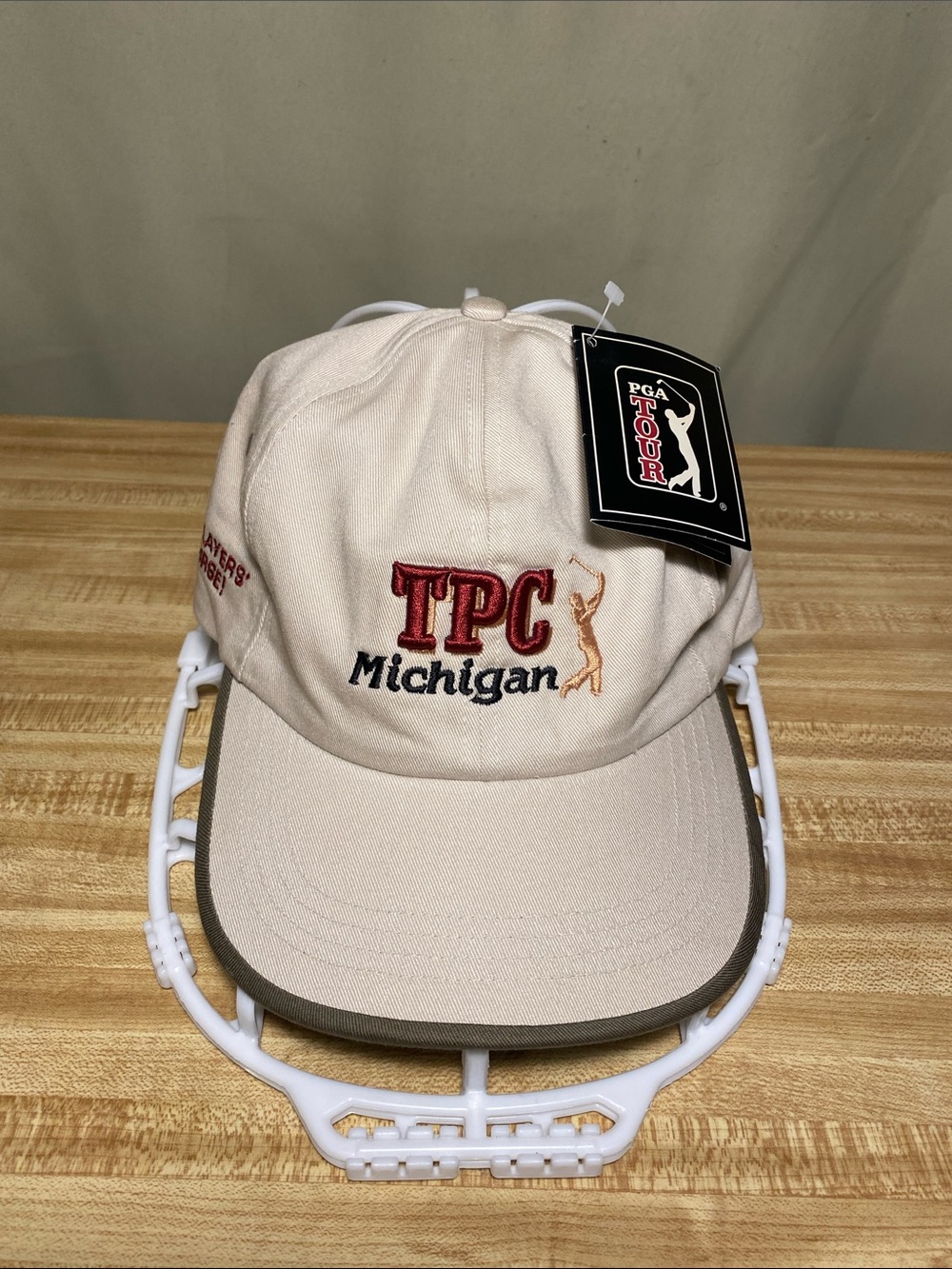 PGA Tour Ahead TPC Michigan The Players Course Golf Hat Bone O/S NWT